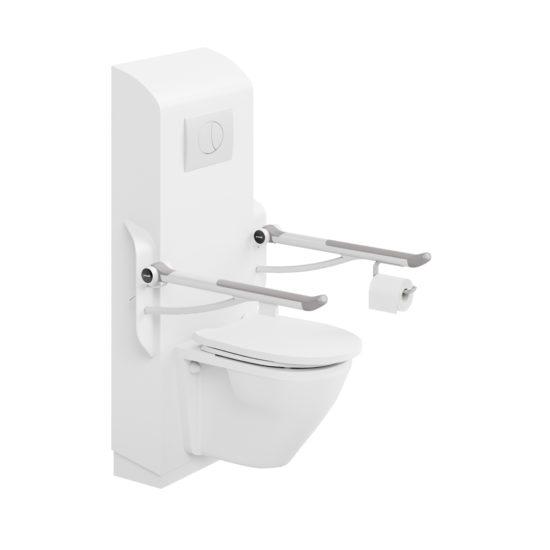 Algol Trehabilta esteettömän asumisen apuvälineet. Pressalit korkeussäädettävä WC-istuin avustaa istuimelle istumisessa ja siltä nousemisessa. WC-käynneistä selviytyminen omatoimisesti parantaa merkittävästi mahdollisuuksia asua kotona.