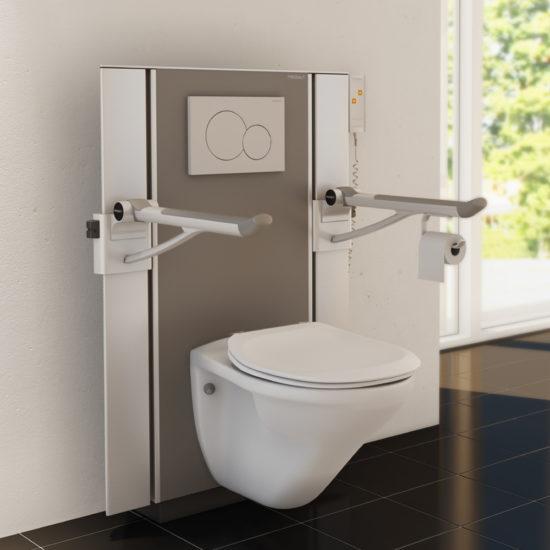 Algol Trehabilta esteettömän asumisen apuvälineet. Pressalit korkeussäädettävä WC-istuin avustaa istuimelle istumisessa ja siltä nousemisessa. WC-käynneistä selviytyminen omatoimisesti parantaa merkittävästi mahdollisuuksia asua kotona.