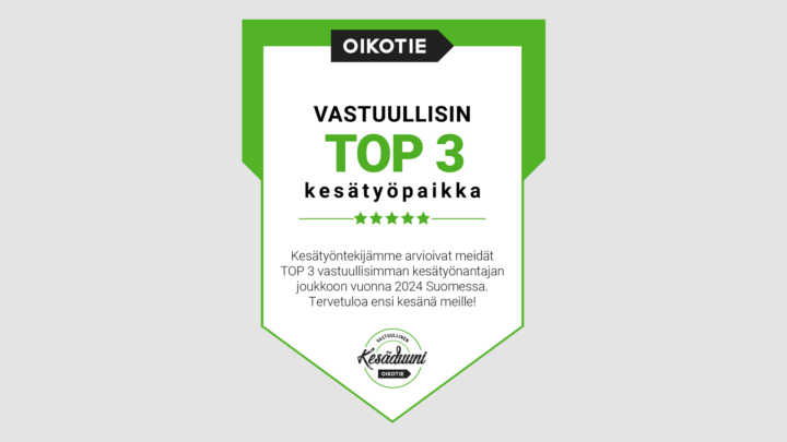 Algolille kolmas sija Vastuullinen kesäduuni -kilpailussa 2024