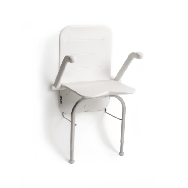 Etac Relax -suihkutuoli, valkoinen - arm supports and supporting legs