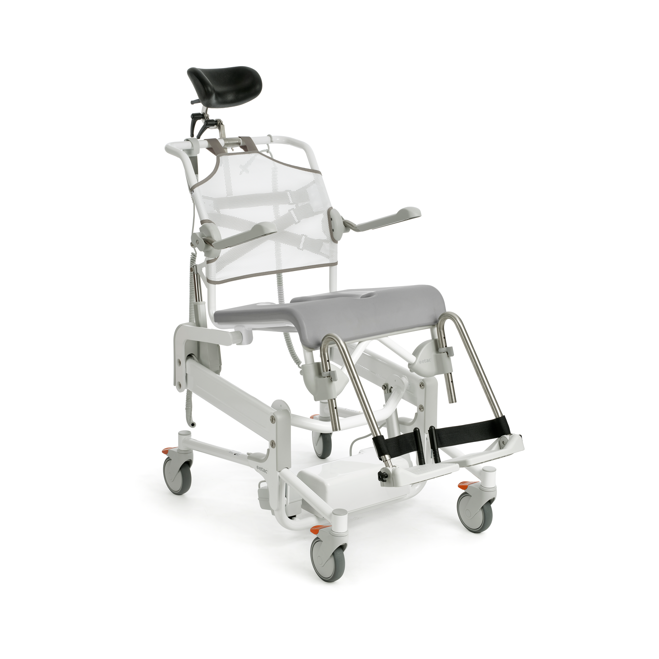 Etac Alto -sähkökäyttöinen suihkutuoli -SOFTSEAT 2CM FLIP UP FOOTPLATES