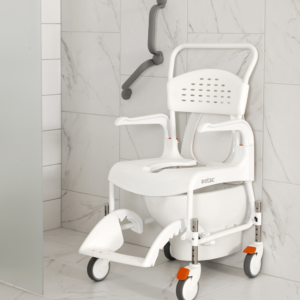 Etac Clean -suihkutuoli HRB-, valkoinen - wc-istuimen yläpuolella