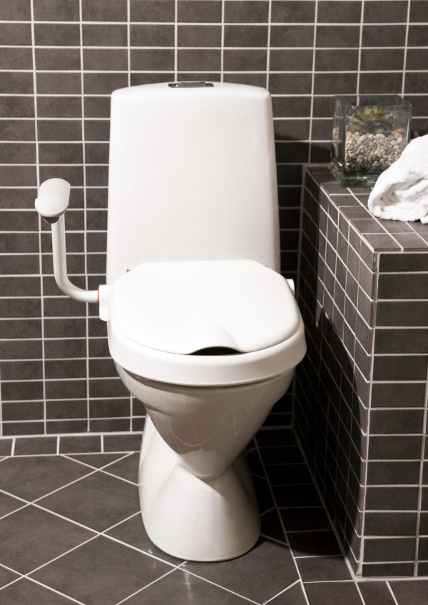 Etac Hi-Loo -kiinteä wc-korotus, 6 cm - harmaa, yksi käsituki