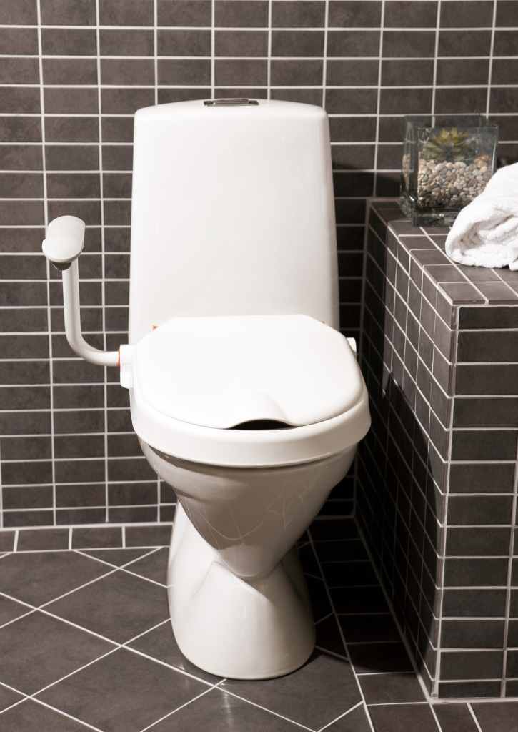 Etac Hi-Loo -kiinteä wc-korotus, 6 cm - harmaa, yksi käsituki