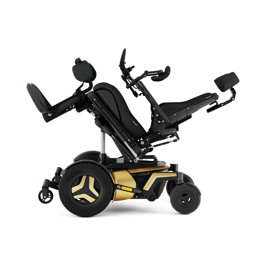 Permobil F5 Corpus VS -sähköpyörätuoli - kallistus