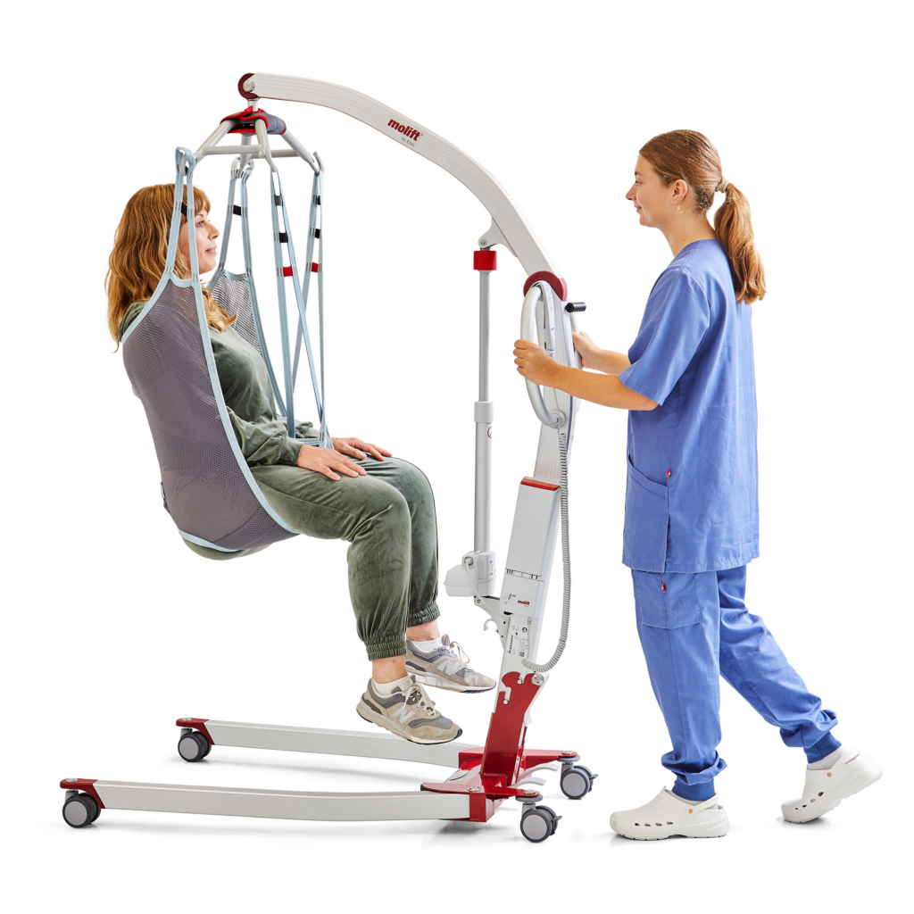 Molift Smart 150 -henkilönostolaite ja EvoSling-nostoliina MB Net Padded