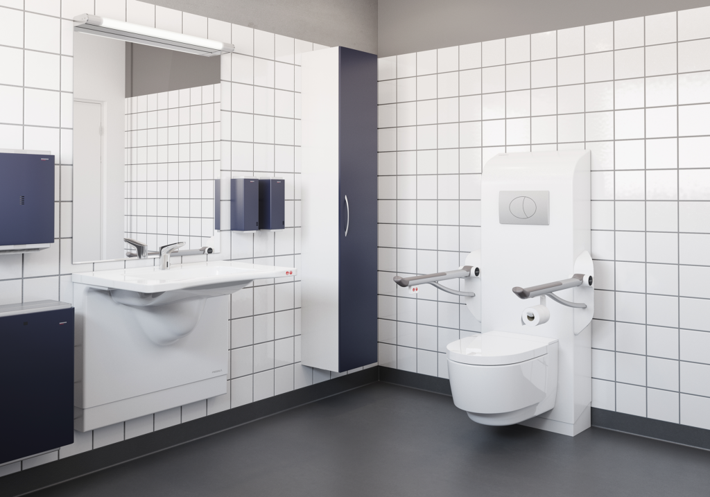 Pressalit Select -wc-nostin TL3 kylpyhuoneessa