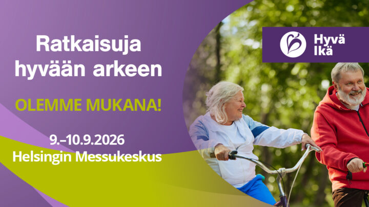 Olemme mukana Hyvä ikä- ja Fysioterapia & kuntoutus -messuilla